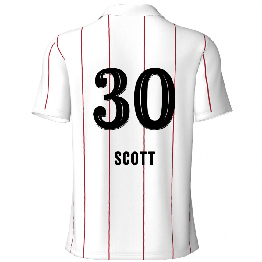 Hombre Fútbol Camiseta Christopher Scott #30 Blanco Negro 2ª Equipación 2024/25