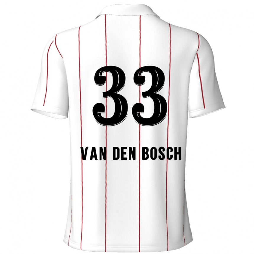 Hombre Fútbol Camiseta Zeno Van Den Bosch #33 Blanco Negro 2ª Equipación 2024/25