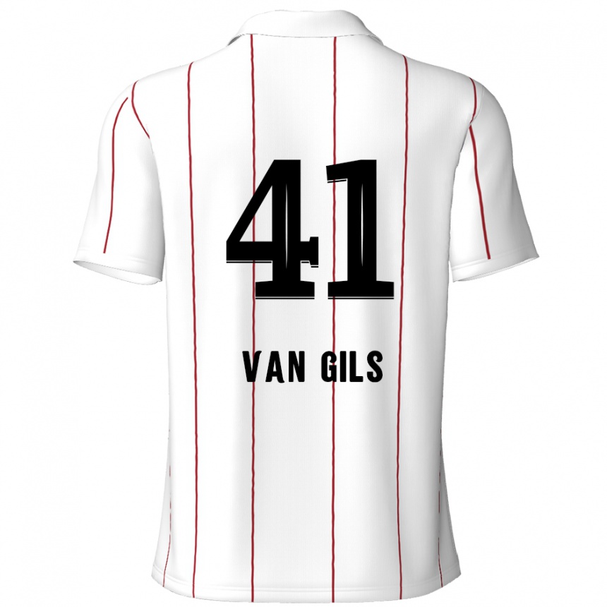 Hombre Fútbol Camiseta Mathis Van Gils #41 Blanco Negro 2ª Equipación 2024/25