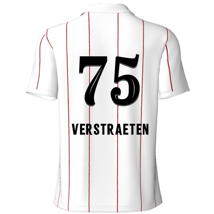 Hombre Fútbol Camiseta Andreas Verstraeten #75 Blanco Negro 2ª Equipación 2024/25