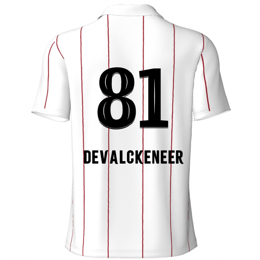 Hombre Fútbol Camiseta Niels Devalckeneer #81 Blanco Negro 2ª Equipación 2024/25