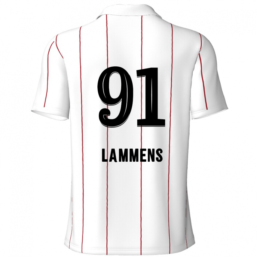 Hombre Fútbol Camiseta Senne Lammens #91 Blanco Negro 2ª Equipación 2024/25