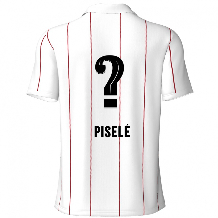 Hombre Fútbol Camiseta Lowie Piselé #0 Blanco Negro 2ª Equipación 2024/25