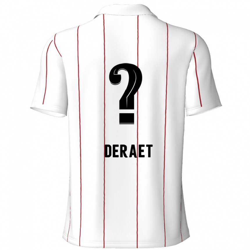 Hombre Fútbol Camiseta Xavi Deraet #0 Blanco Negro 2ª Equipación 2024/25