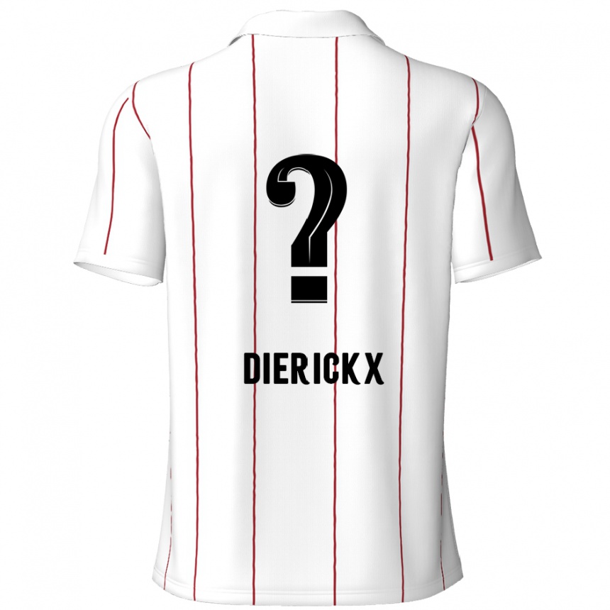 Hombre Fútbol Camiseta Xander Dierickx #0 Blanco Negro 2ª Equipación 2024/25