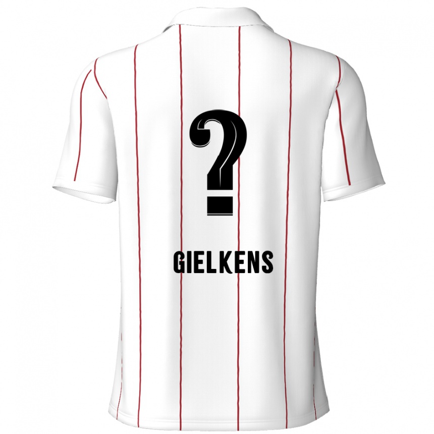 Hombre Fútbol Camiseta Mathijs Gielkens #0 Blanco Negro 2ª Equipación 2024/25