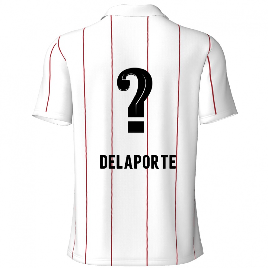 Hombre Fútbol Camiseta Kyano Delaporte #0 Blanco Negro 2ª Equipación 2024/25