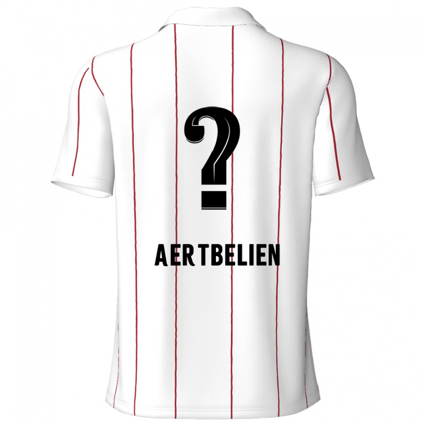 Hombre Fútbol Camiseta Lukas Aertbeliën #0 Blanco Negro 2ª Equipación 2024/25