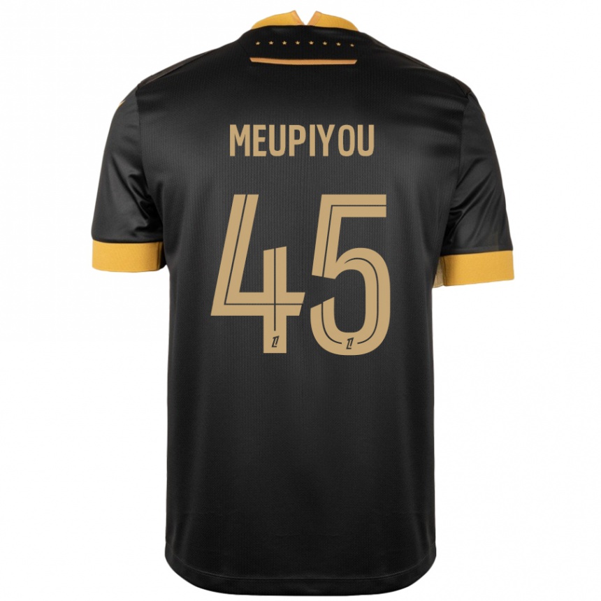 Hombre Fútbol Camiseta Bastien Meupiyou #45 Negro Marrón 2ª Equipación 2024/25