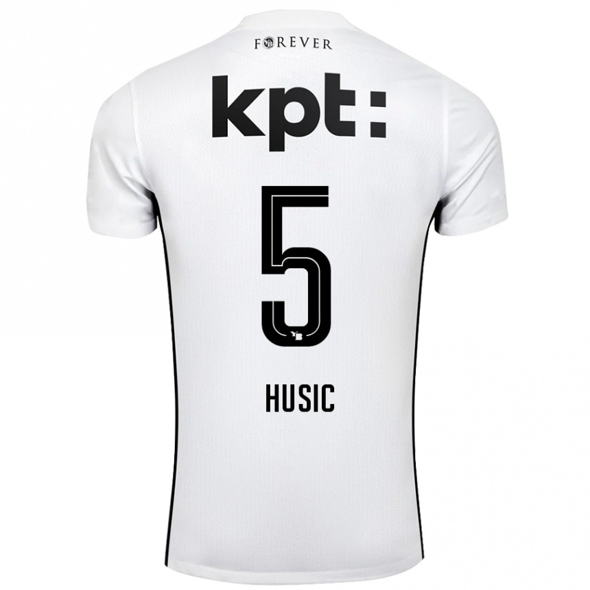 Hombre Fútbol Camiseta Anel Husic #5 Blanco Negro 2ª Equipación 2024/25