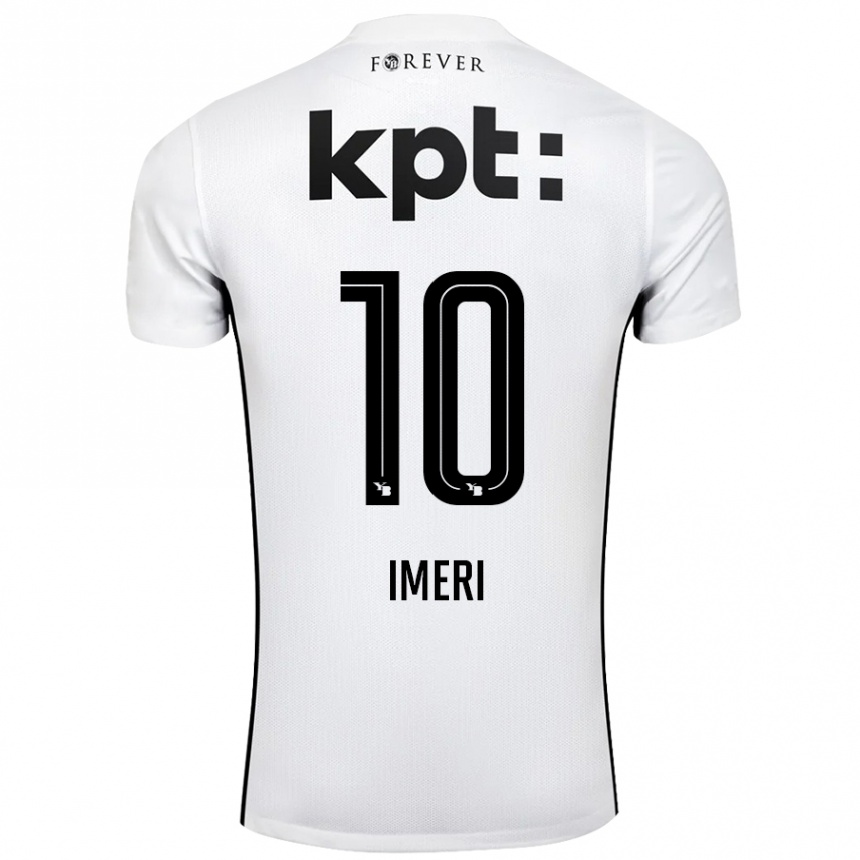 Hombre Fútbol Camiseta Kastriot Imeri #10 Blanco Negro 2ª Equipación 2024/25