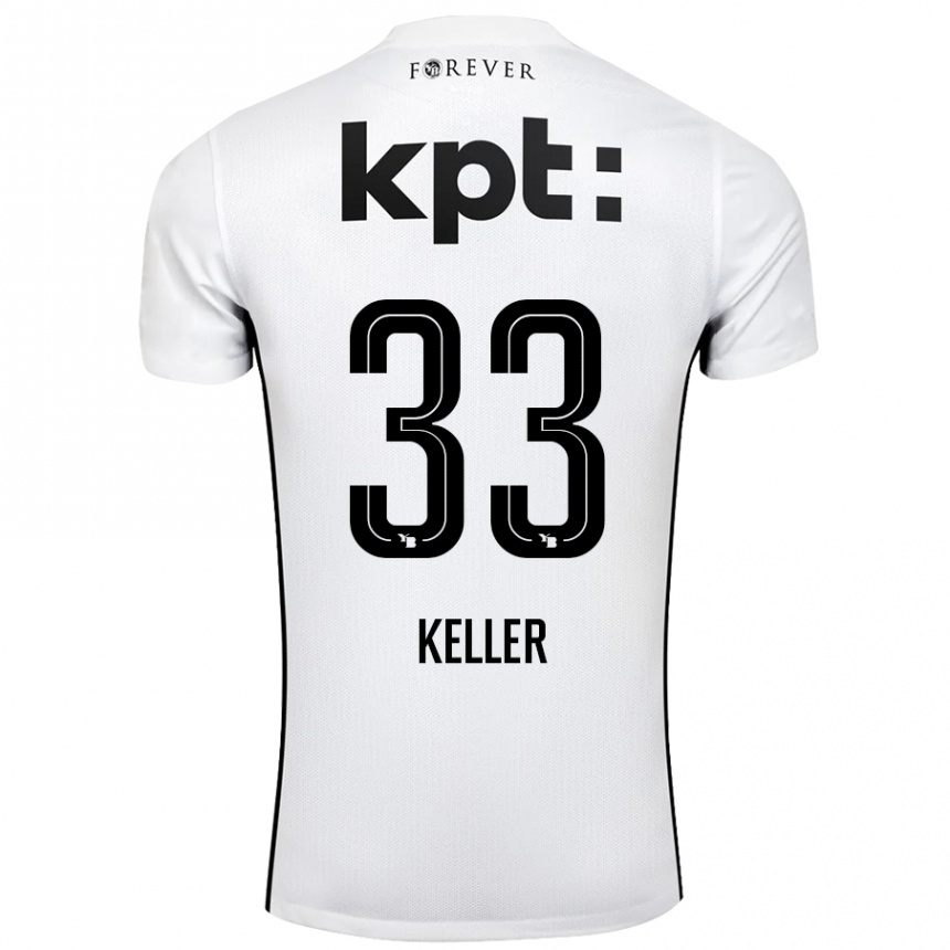 Hombre Fútbol Camiseta Marvin Keller #33 Blanco Negro 2ª Equipación 2024/25