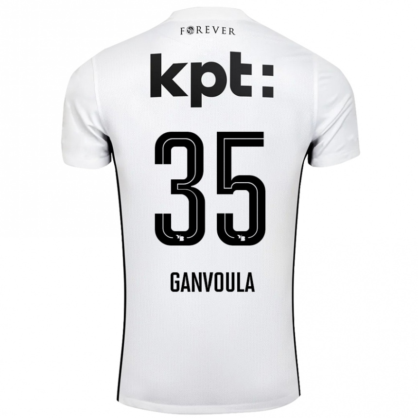 Hombre Fútbol Camiseta Silvere Ganvoula #35 Blanco Negro 2ª Equipación 2024/25