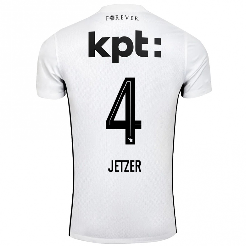 Hombre Fútbol Camiseta Lorin Jetzer #4 Blanco Negro 2ª Equipación 2024/25