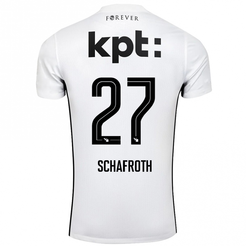 Hombre Fútbol Camiseta Reto Schafroth #27 Blanco Negro 2ª Equipación 2024/25