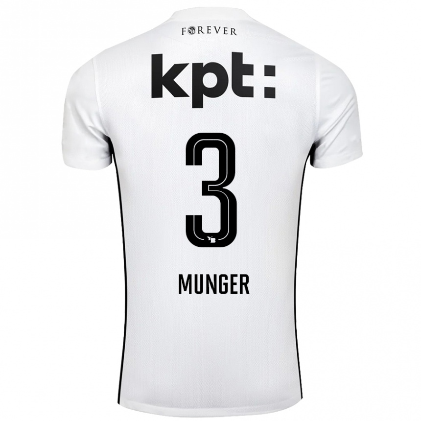 Hombre Fútbol Camiseta Noa Münger #3 Blanco Negro 2ª Equipación 2024/25