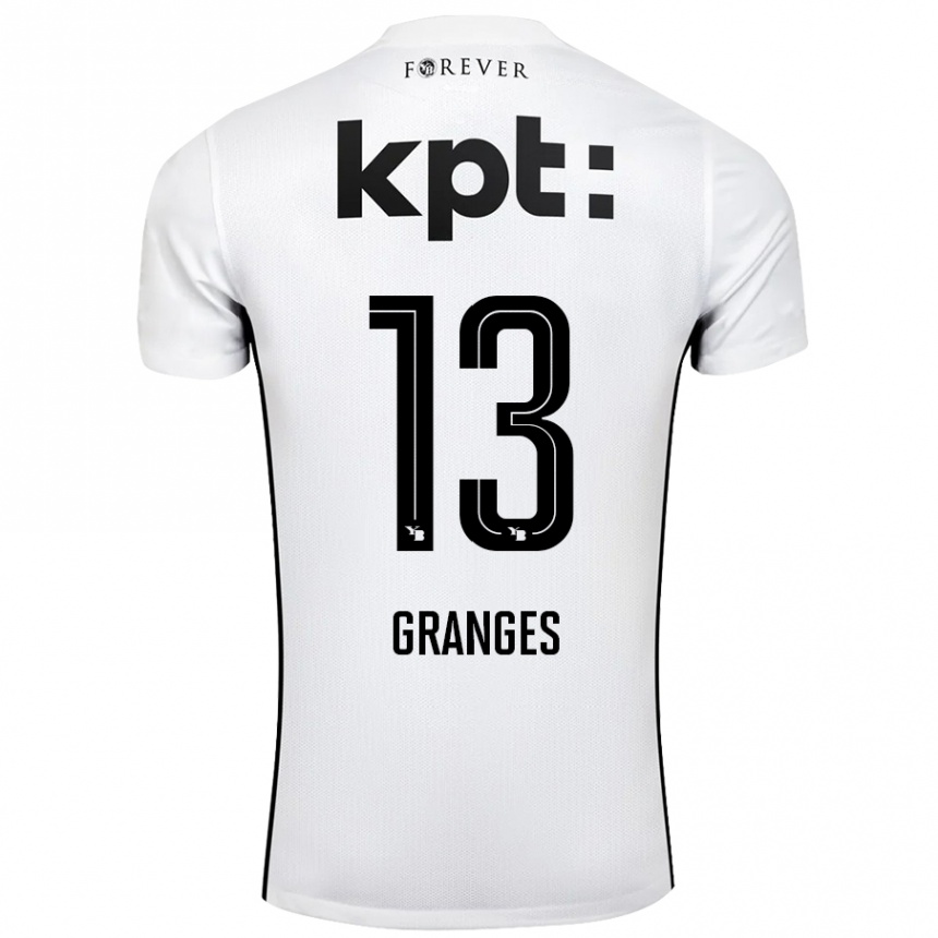 Hombre Fútbol Camiseta Malaurie Granges #13 Blanco Negro 2ª Equipación 2024/25