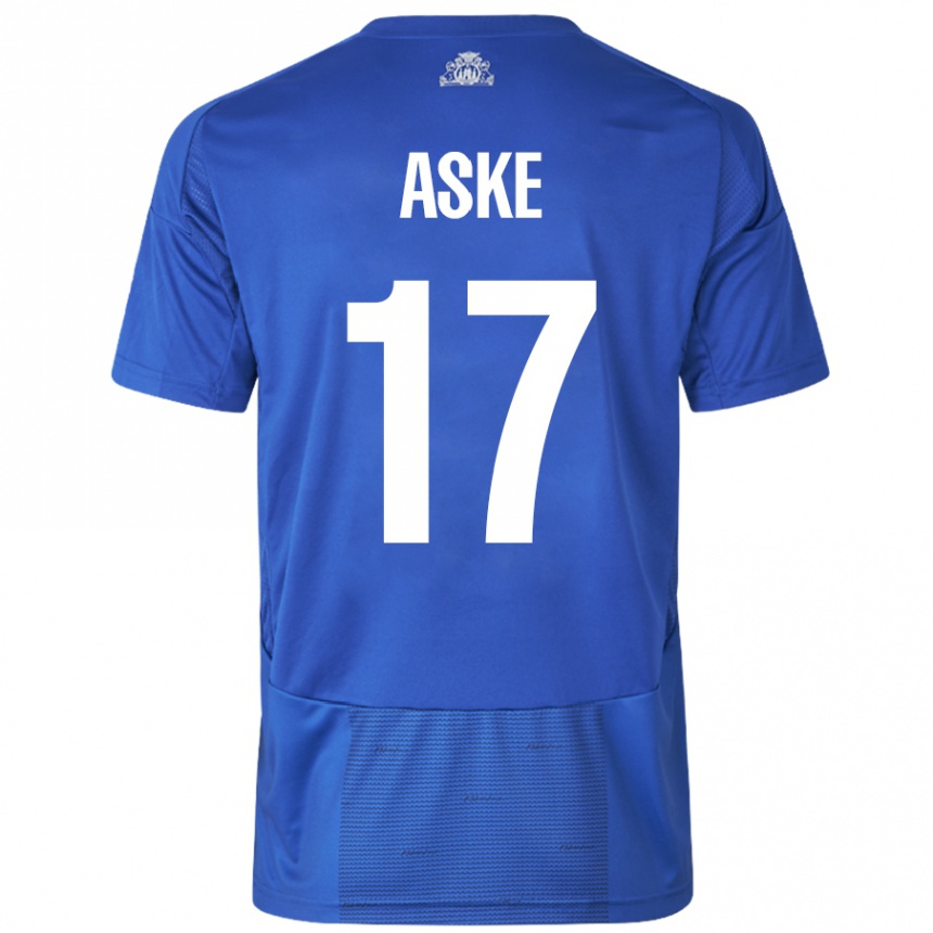 Hombre Fútbol Camiseta Aske Christensen #17 Blanco Azul 2ª Equipación 2024/25