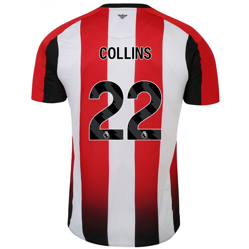 Mujer Fútbol Camiseta Nathan Collins #22 Rojo Blanco 1ª Equipación 2024/25