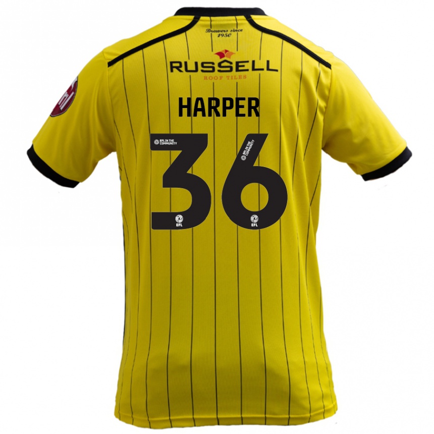 Mujer Fútbol Camiseta Rekeem Harper #36 Amarillo 1ª Equipación 2024/25