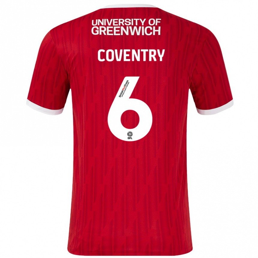 Mujer Fútbol Camiseta Conor Coventry #6 Rojo Blanco 1ª Equipación 2024/25