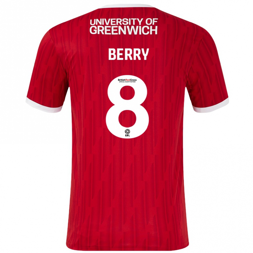 Mujer Fútbol Camiseta Luke Berry #8 Rojo Blanco 1ª Equipación 2024/25