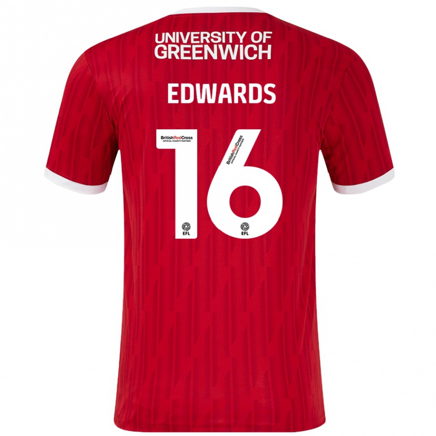 Mujer Fútbol Camiseta Josh Edwards #16 Rojo Blanco 1ª Equipación 2024/25