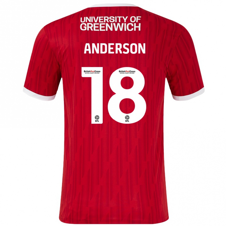 Mujer Fútbol Camiseta Karoy Anderson #18 Rojo Blanco 1ª Equipación 2024/25