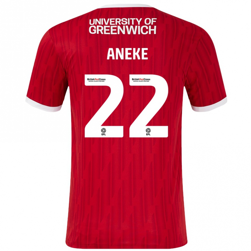 Mujer Fútbol Camiseta Chuks Aneke #22 Rojo Blanco 1ª Equipación 2024/25