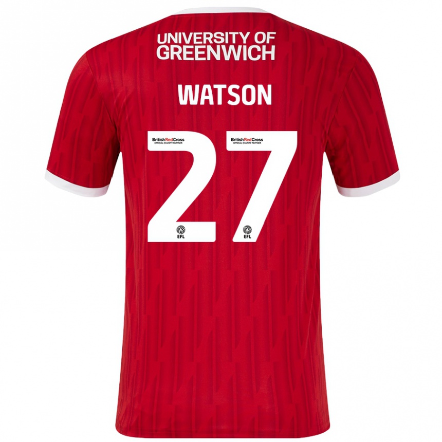 Mujer Fútbol Camiseta Tennai Watson #27 Rojo Blanco 1ª Equipación 2024/25