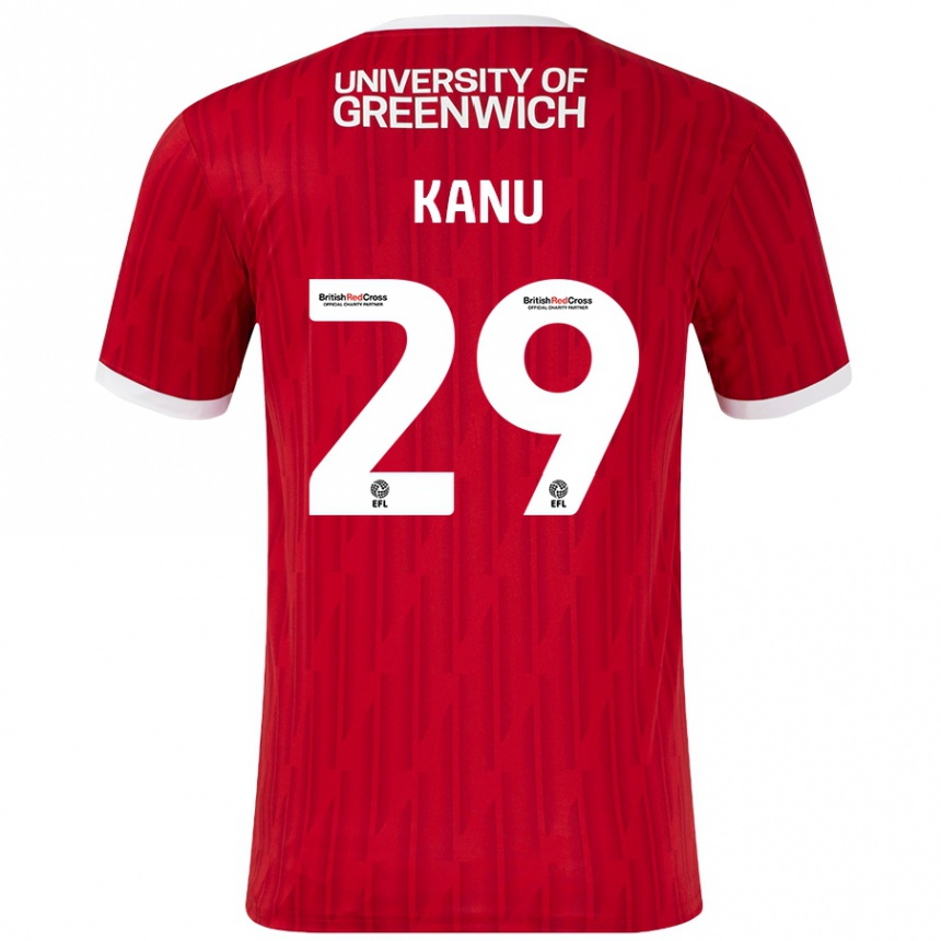 Mujer Fútbol Camiseta Daniel Kanu #29 Rojo Blanco 1ª Equipación 2024/25