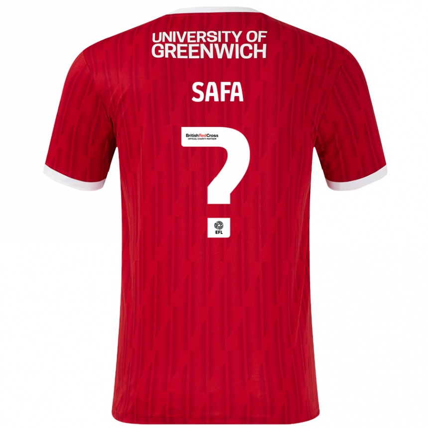 Mujer Fútbol Camiseta Jacob Safa #0 Rojo Blanco 1ª Equipación 2024/25