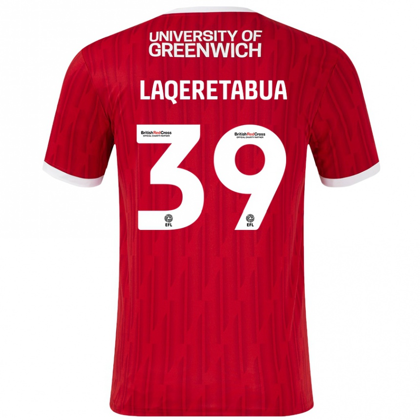 Mujer Fútbol Camiseta Josh Laqeretabua #39 Rojo Blanco 1ª Equipación 2024/25