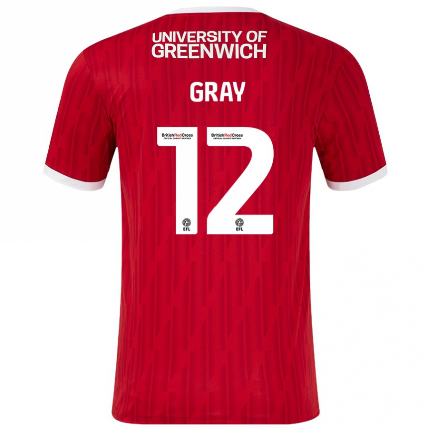 Mujer Fútbol Camiseta Jessica Gray #12 Rojo Blanco 1ª Equipación 2024/25