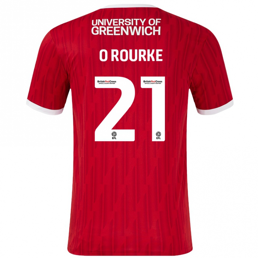 Mujer Fútbol Camiseta Sophie O'rourke #21 Rojo Blanco 1ª Equipación 2024/25