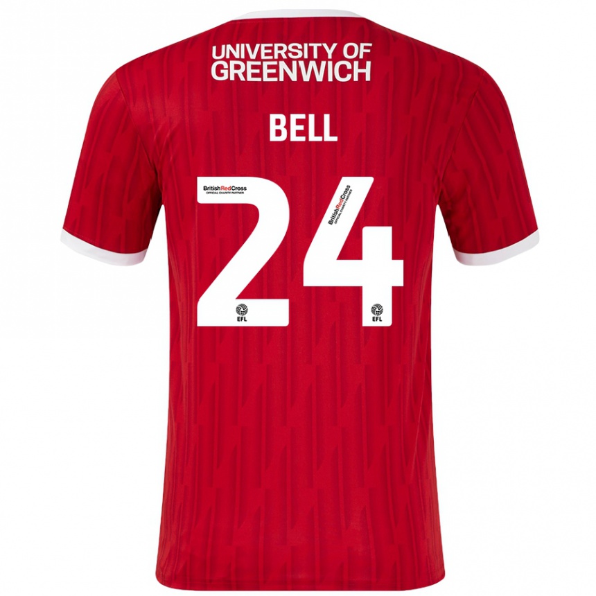 Mujer Fútbol Camiseta Taylor Bell #24 Rojo Blanco 1ª Equipación 2024/25