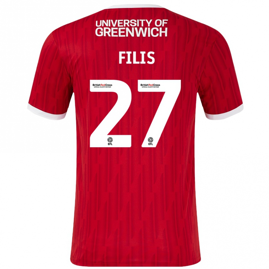 Mujer Fútbol Camiseta Melisa Filis #27 Rojo Blanco 1ª Equipación 2024/25