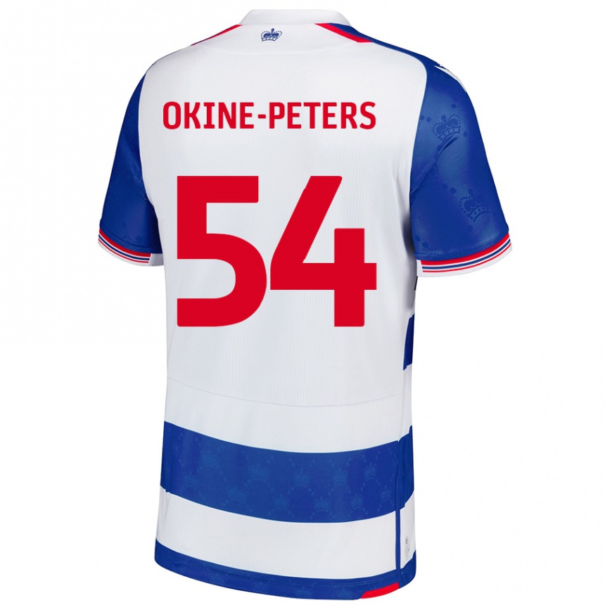 Mujer Fútbol Camiseta Jeremiah Okine-Peters #54 Azul Blanco 1ª Equipación 2024/25