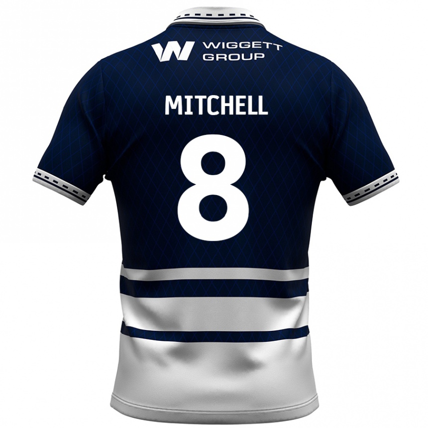 Mujer Fútbol Camiseta Billy Mitchell #8 Azul Marino Blanco 1ª Equipación 2024/25