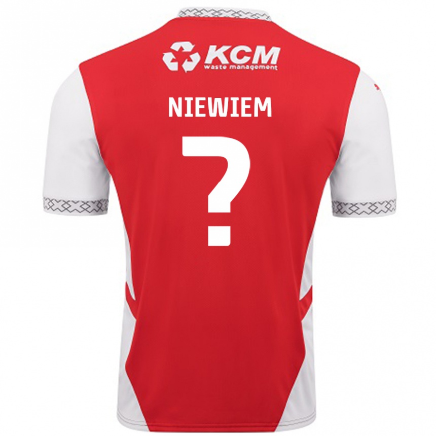 Mujer Fútbol Camiseta Oscar Niewiem #0 Rojo Blanco 1ª Equipación 2024/25