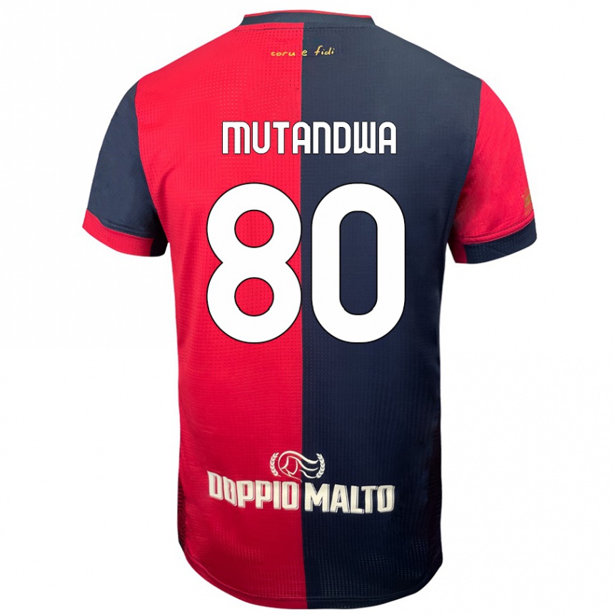 Mujer Fútbol Camiseta Kingstone Mutandwa #80 Rojo Azul Más Oscuro 1ª Equipación 2024/25