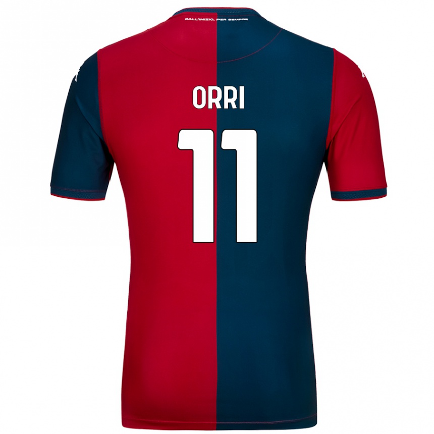 Mujer Fútbol Camiseta Ágúst Orri Thorsteinsson #11 Rojo Azul Oscuro 1ª Equipación 2024/25