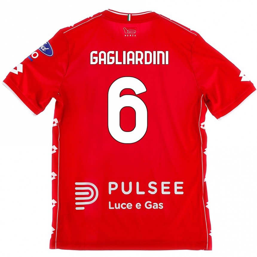 Mujer Fútbol Camiseta Roberto Gagliardini #6 Rojo Blanco 1ª Equipación 2024/25