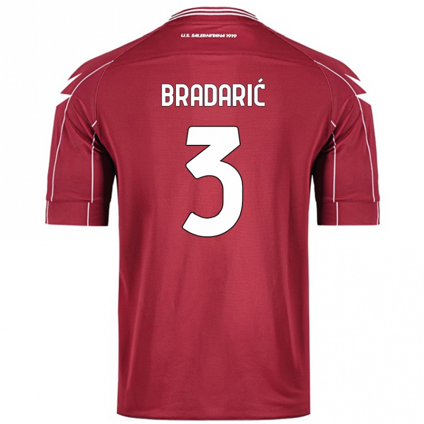 Mujer Fútbol Camiseta Domagoj Bradarić #3 Borgoña 1ª Equipación 2024/25