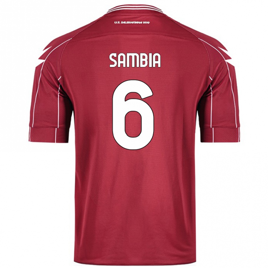 Mujer Fútbol Camiseta Junior Sambia #6 Borgoña 1ª Equipación 2024/25