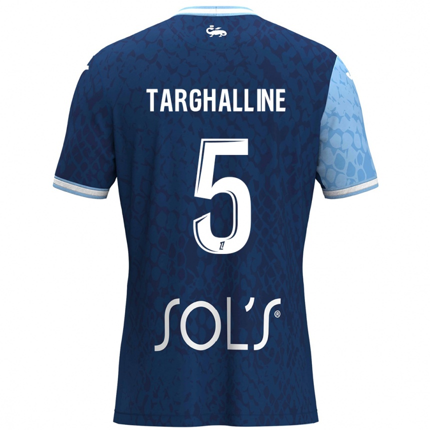 Mujer Fútbol Camiseta Oussama Targhalline #5 Azul Cielo Azul Oscuro 1ª Equipación 2024/25