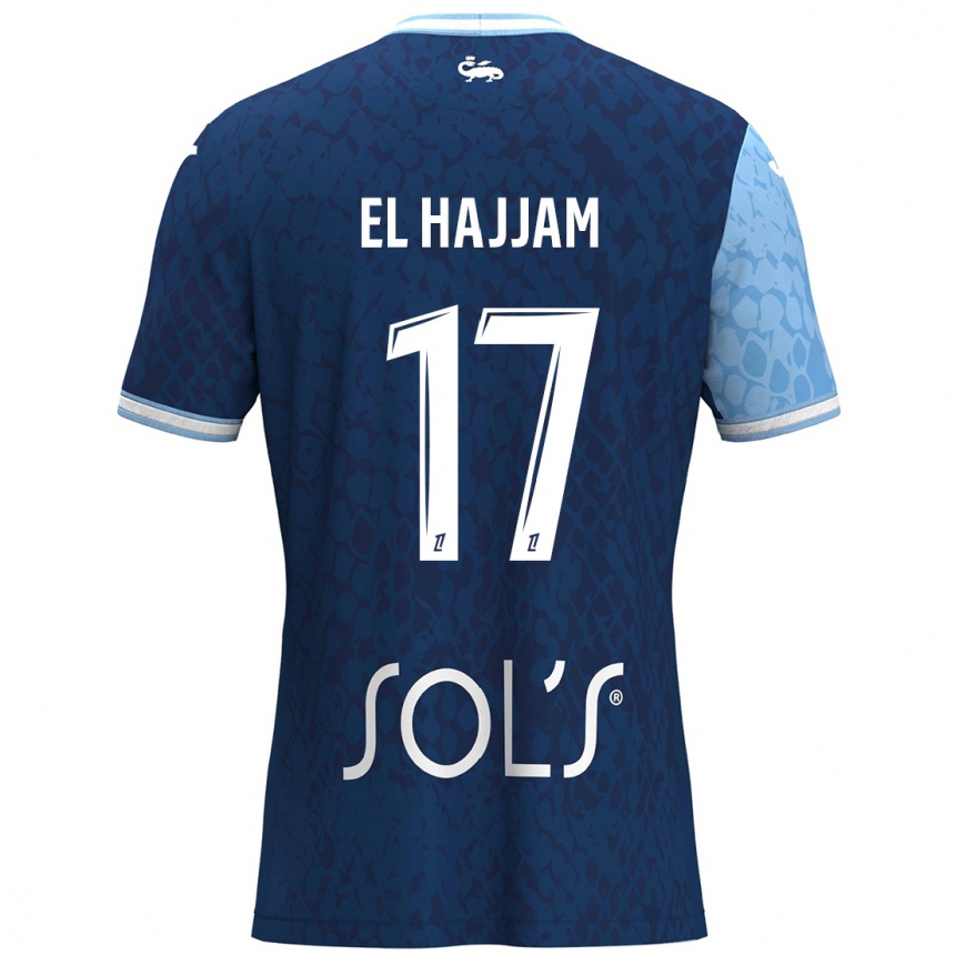 Mujer Fútbol Camiseta Oualid El Hajjam #17 Azul Cielo Azul Oscuro 1ª Equipación 2024/25