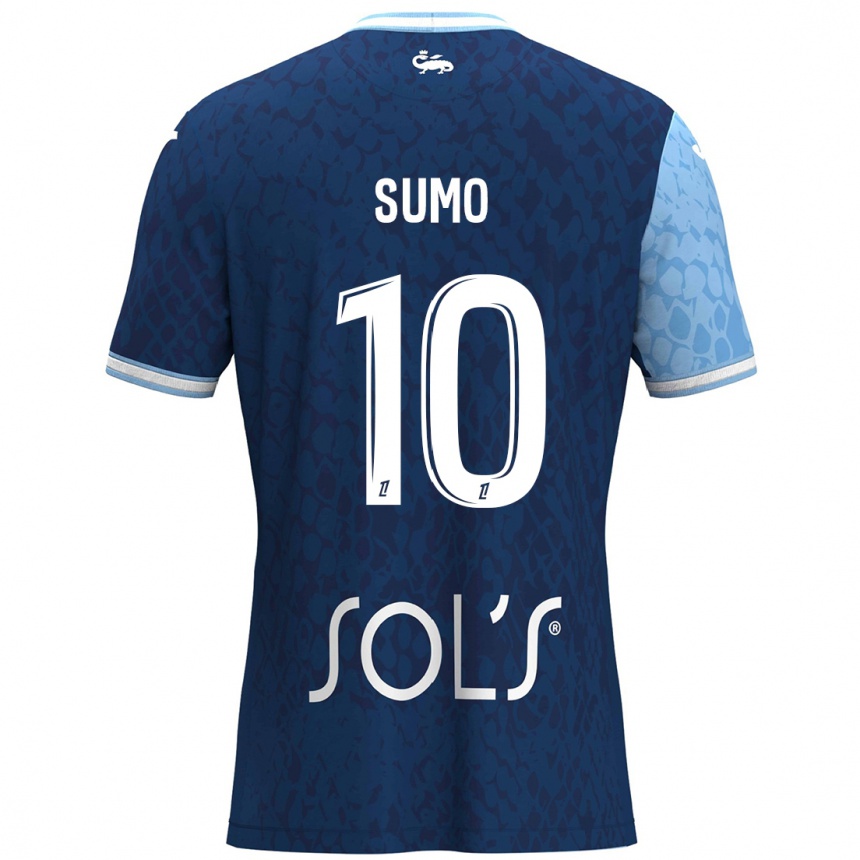 Mujer Fútbol Camiseta Eva Sumo #10 Azul Cielo Azul Oscuro 1ª Equipación 2024/25