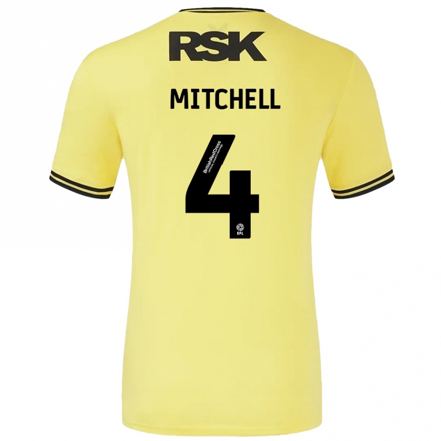 Mujer Fútbol Camiseta Alex Mitchell #4 Amarillo Negro 2ª Equipación 2024/25