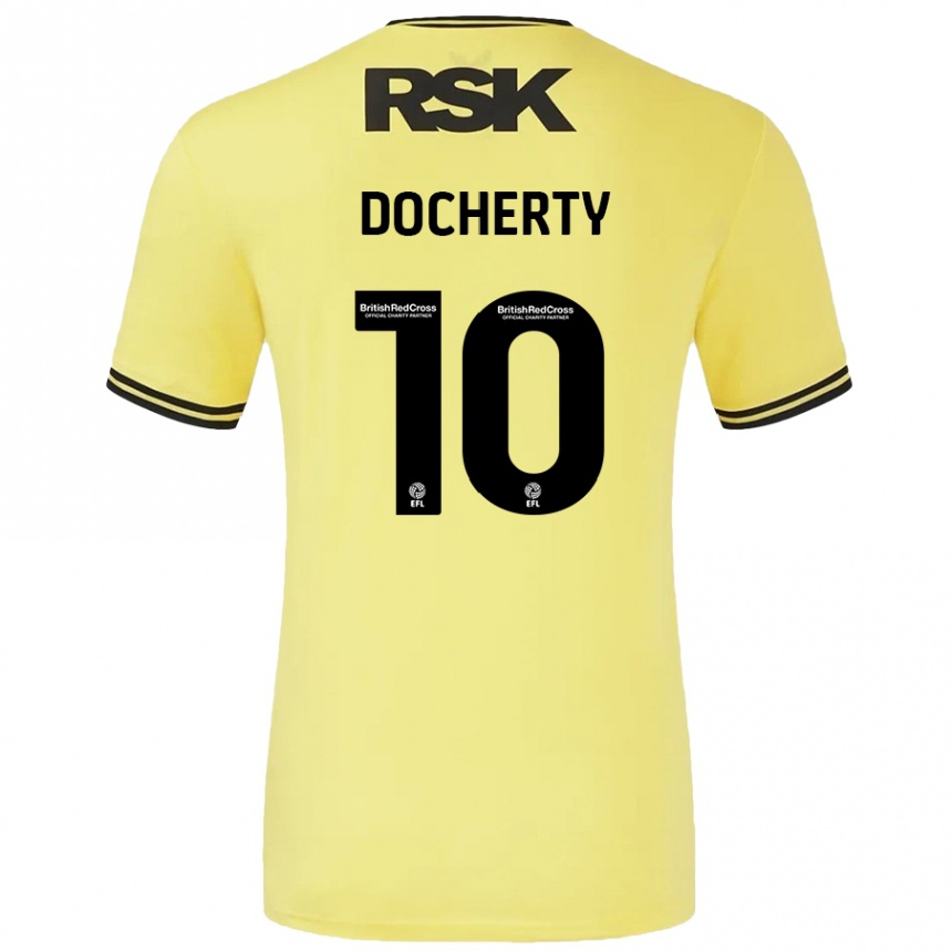 Mujer Fútbol Camiseta Greg Docherty #10 Amarillo Negro 2ª Equipación 2024/25